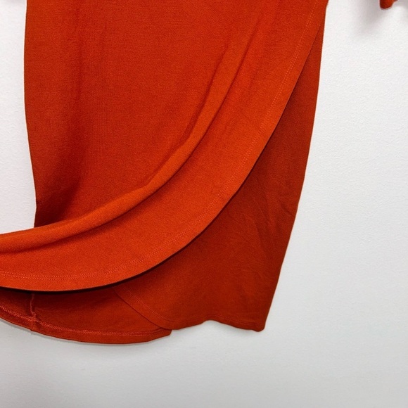 Top Shop Rust Orange 3/4 Sleeve Tulip Hem Dress NWOT size 4​​ - Picture 8 of 8